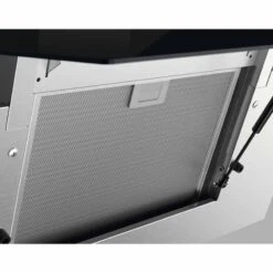 Zanussi ZFV919Y 90cm Angled Chimney Hood - Stainless Steel & Black Gloss 12 Zanussi ZFV919Y 90cm Angled Chimney Hood - Stainless Steel & Black Gloss -Home Kitchen zanussi zfv919y opened panel vent filter front view