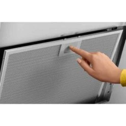 Zanussi ZFV919Y 90cm Angled Chimney Hood - Stainless Steel & Black Gloss 13 Zanussi ZFV919Y 90cm Angled Chimney Hood - Stainless Steel & Black Gloss -Home Kitchen zanussi zfv919y removable vent filter close up front view