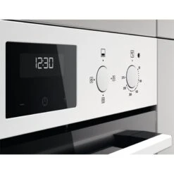 Zanussi ZKHNL3W1 Built-In Double Electric Oven - White -Home Kitchen zanussi zkhnl3w1bi digital clock and functions panel close up side view
