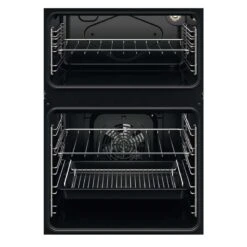 Zanussi ZKHNL3W1 Built-In Double Electric Oven - White -Home Kitchen zanussi zkhnl3w1bi upper and lower racking open front view