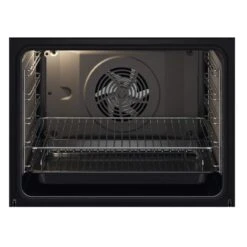 Zanussi ZOCNX3XR B/I Side Opening RHH Single Electric Oven - Stainless Steel -Home Kitchen zanussi zocnx3xrbi grill tray and fan open front view